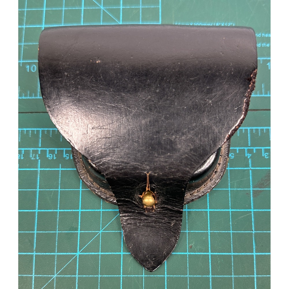 Bucheimer 441 Vintage Black Leather Handcuff Case Police Duty Gear Brass Stud